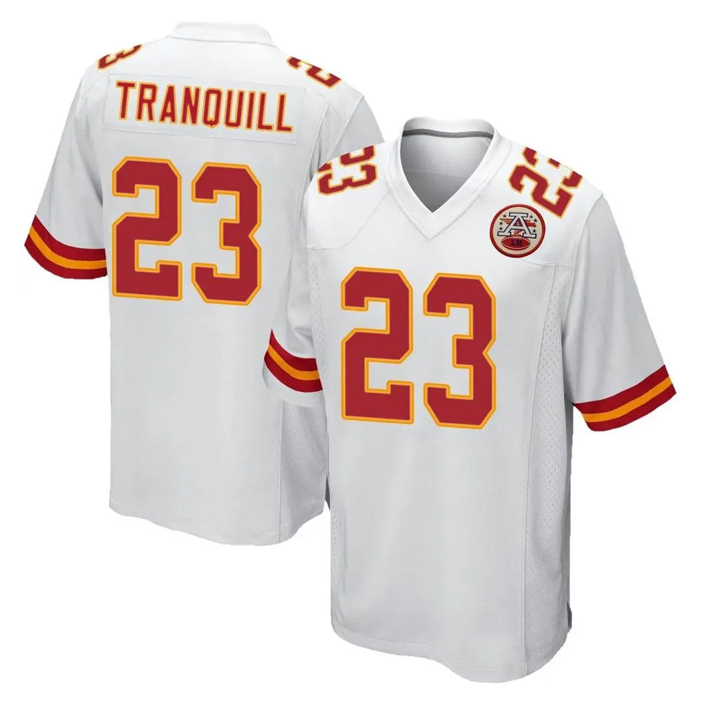 KC.Chiefs #23 Drue Tranquill Player White Home Game Ldoa Stitched Jerseys