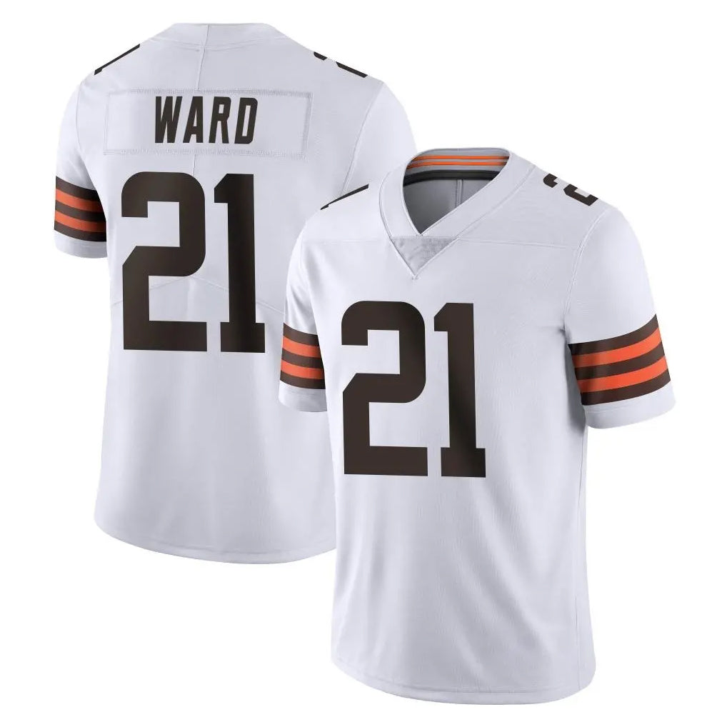 C.Browns #21 Denzel Ward Player White Vapor Untouchable Limited Home Game Ldoa Stitched Jerseys