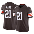 C.Browns #21 Denzel Ward Player Brown Vapor F.U.S.E. Limited Home Game Ldoa Stitched Jerseys