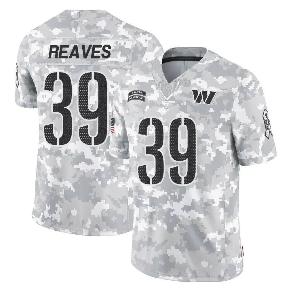 W.Commanders #39 Jeremy Reaves Player Arctic Camo Limited Salute To Service Home Game Ldoa Stitched Jerseys