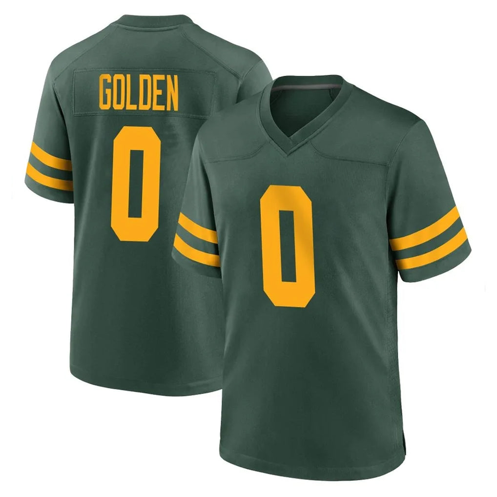 GB.Packers #0 Matthew Golden Player Green Alternate Home Game Ldoa Stitched Jerseys