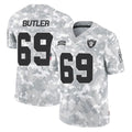 LV.Raiders #69 Adam Butler Player Arctic Camo Salute To Service Limited Game Ldoa Stitched Jerseys