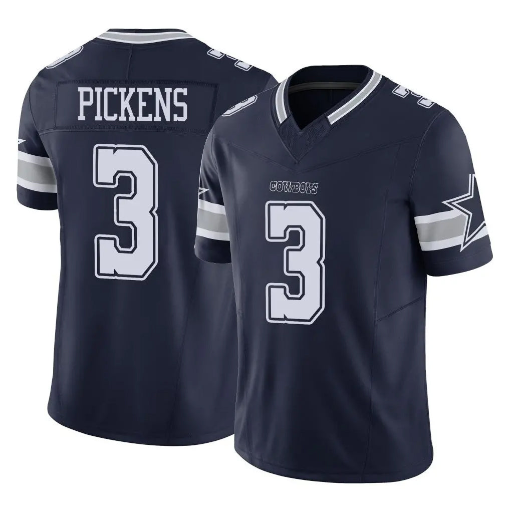 D.Cowboys #3 George Pickens Player Navy Limited Vapor F.U.S.E. Home Game Ldoa Stitched Jerseys