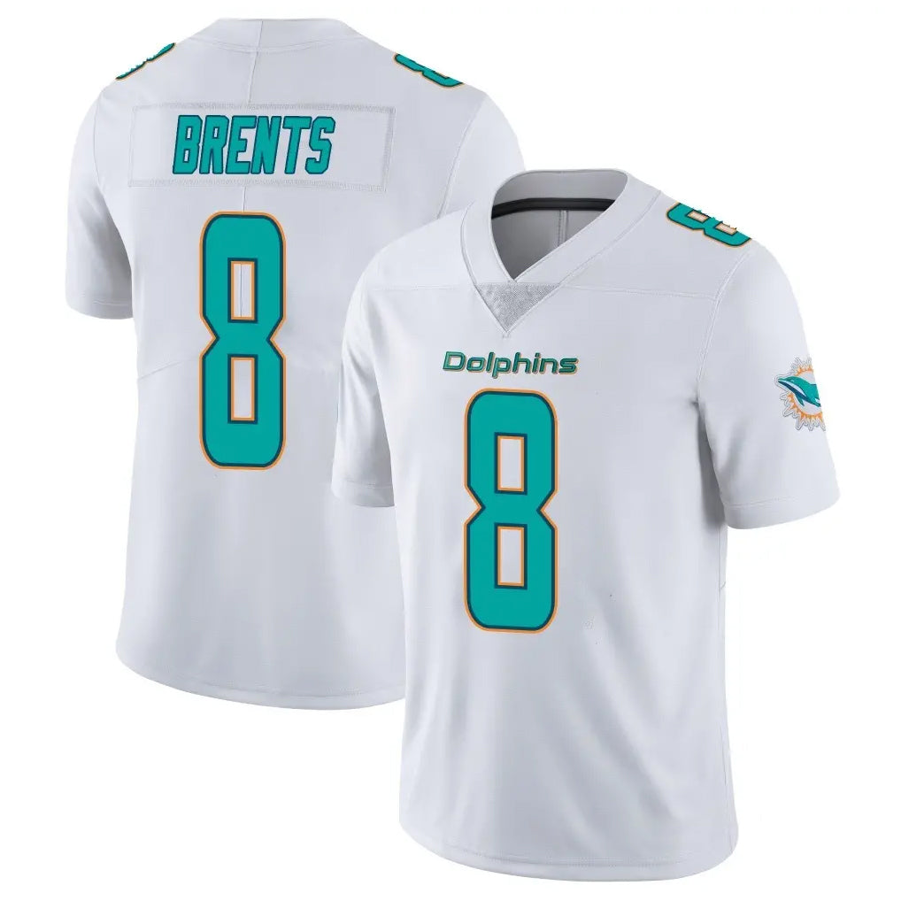 M.Dolphins #8 JuJu Brents Player White Limited Vapor Untouchable Home Game Ldoa Stitched Jerseys