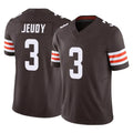 C.Browns #3 Jerry Jeudy Player Brown Vapor F.U.S.E. Limited Home Game Ldoa Stitched Jerseys
