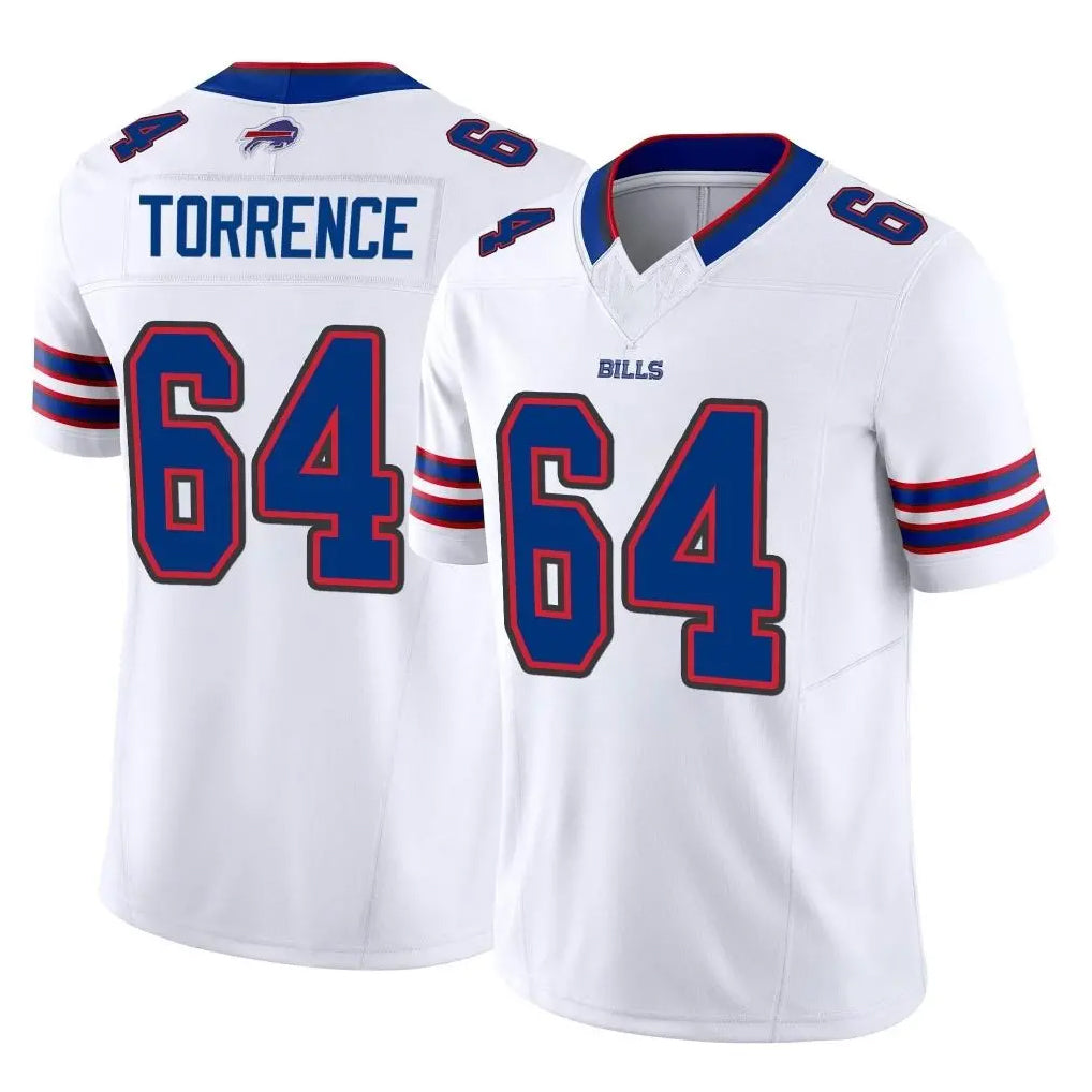 B.Bills #64 O'Cyrus Torrence Player White Vapor F.U.S.E. Jersey Limited Home Game Xdoa Stitched Jerseys