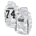 C.Browns #74 Elgton Jenkins Player Arctic Camo Salute to Service Hoodies Limited Game Ldoa Stitched Jerseys