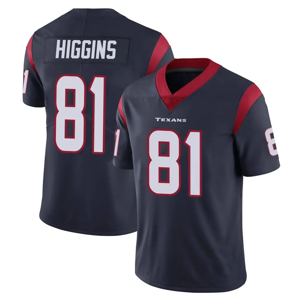 H.Texans #81 Jayden Higgins Player Navy Limited Vapor Untouchable Home Game Ldoa Stitched Jerseys