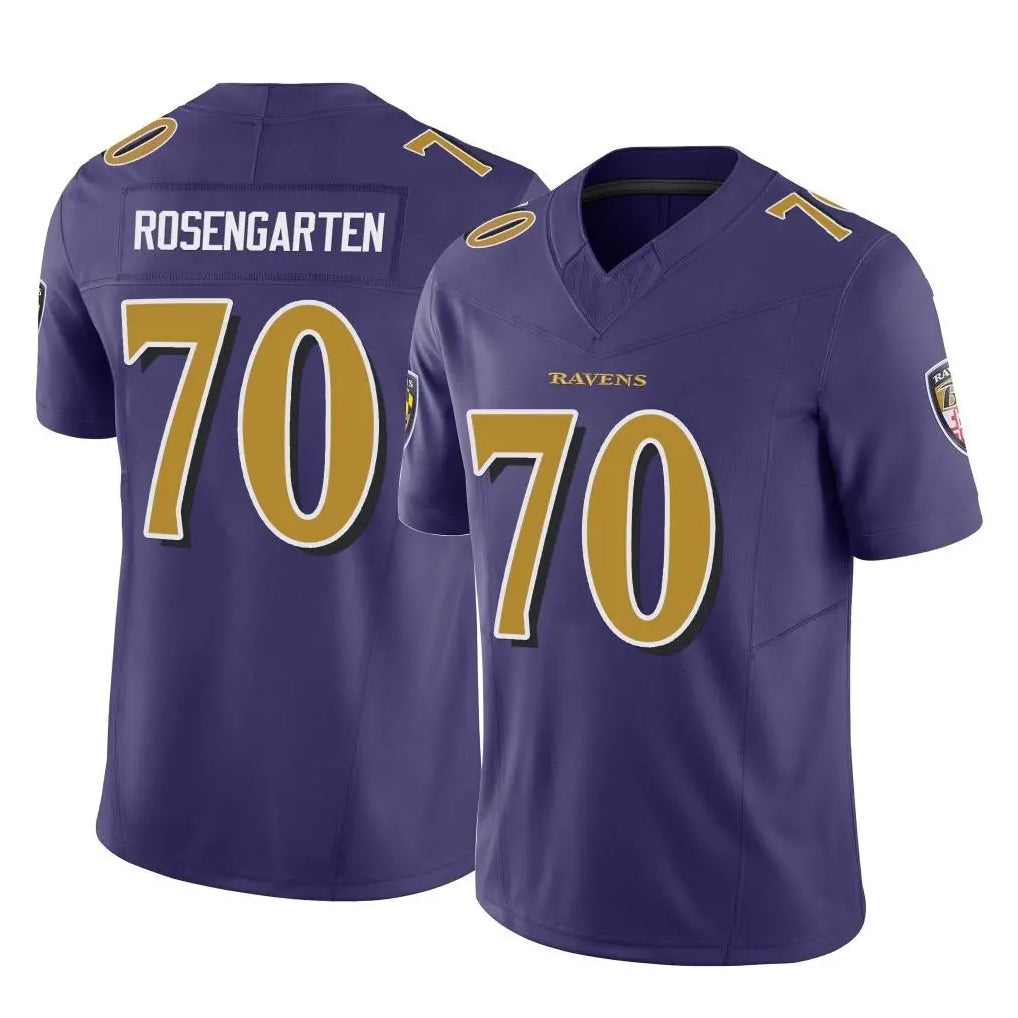B.Ravens #70 Roger Rosengarten Player Purple Vapor F.U.S.E. Limited Ldoa Stitched Jerseys