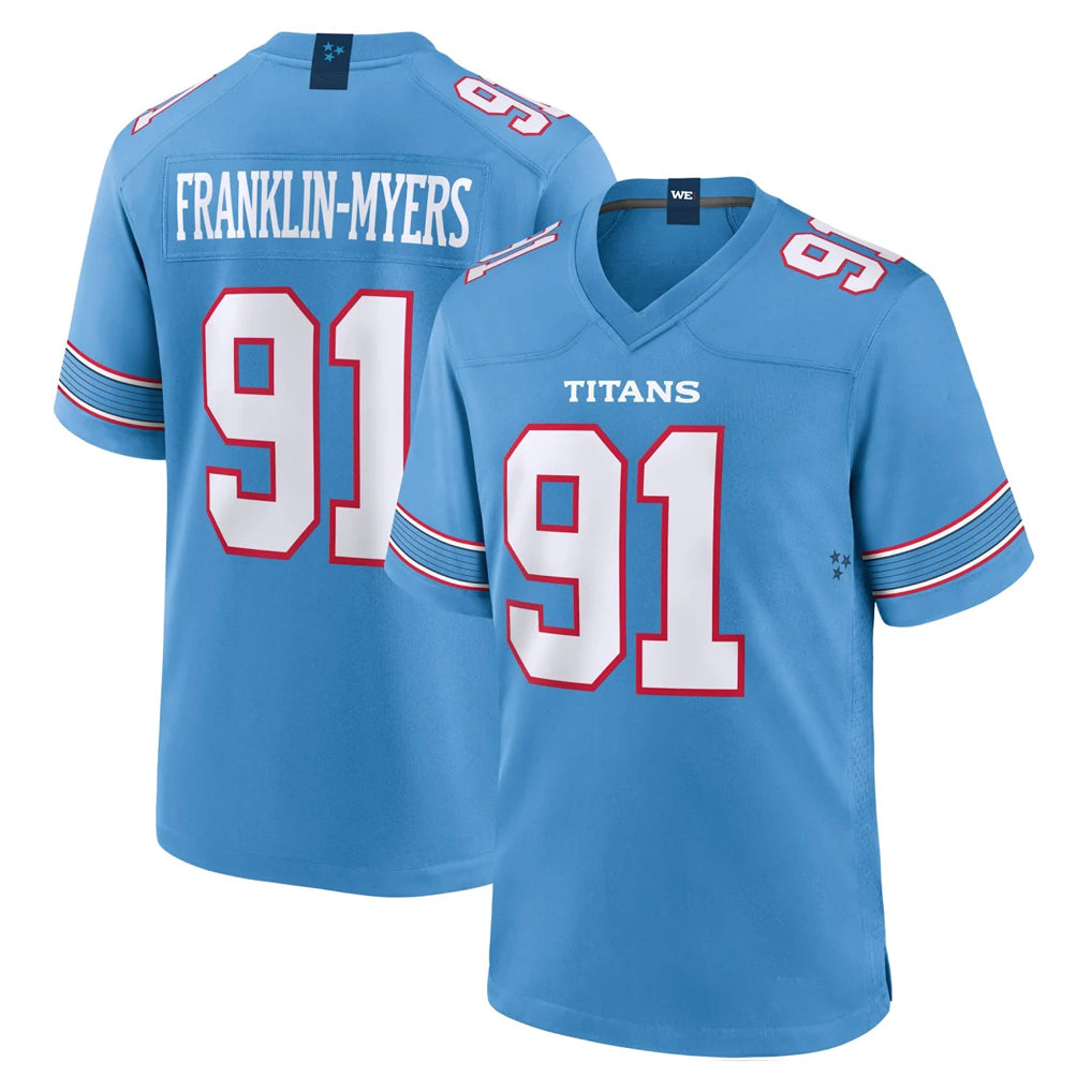 T.Titans #91 John Franklin-Myers Player Light Blue 2026 Game Home Ldoa Stitched Jerseys