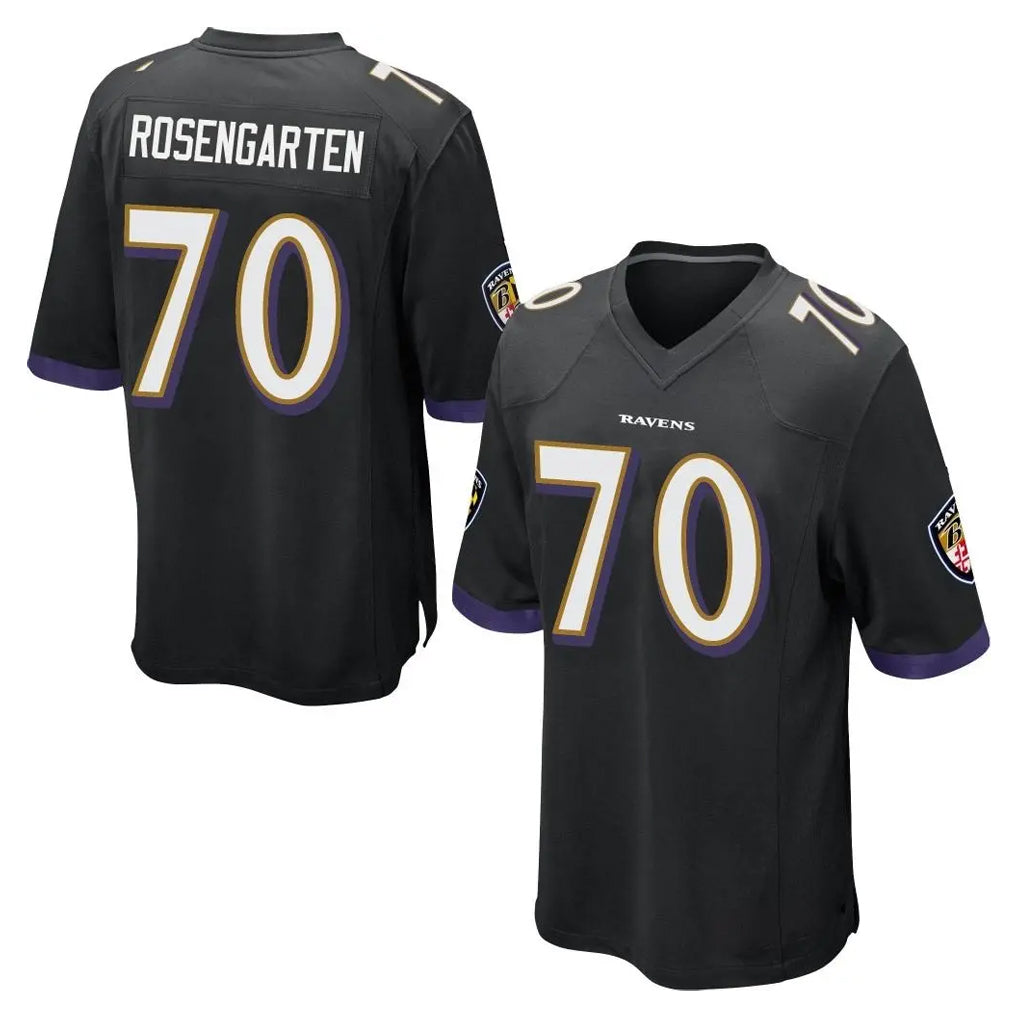 B.Ravens #70 Roger Rosengarten Player Black Home Game Ldoa Stitched Jerseys