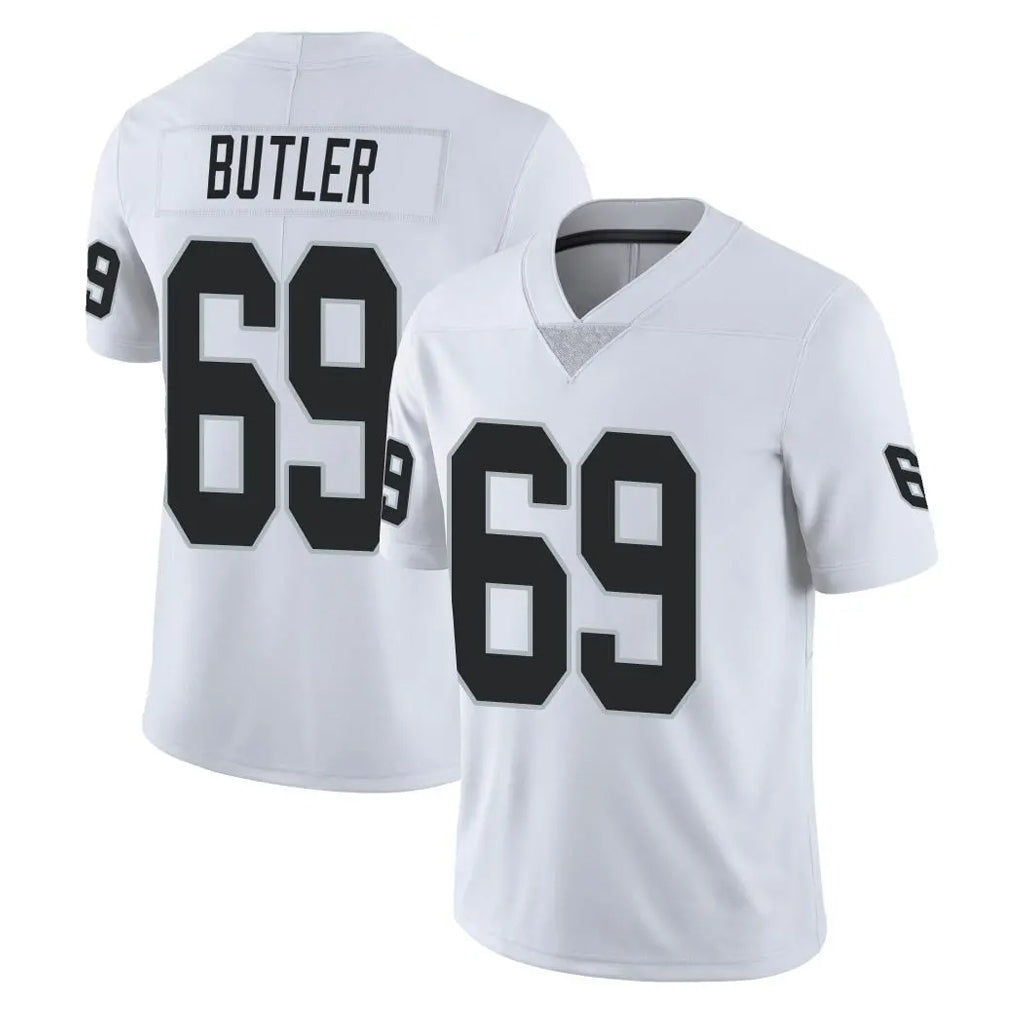 LV.Raiders #69 Adam Butler Player White Limited Vapor Untouchable Home Game Ldoa Stitched Jerseys