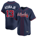 A.Braves #13 Ronald Acuna Jr Player Navy Limited Home Game Ldoa Stitched Jerseys