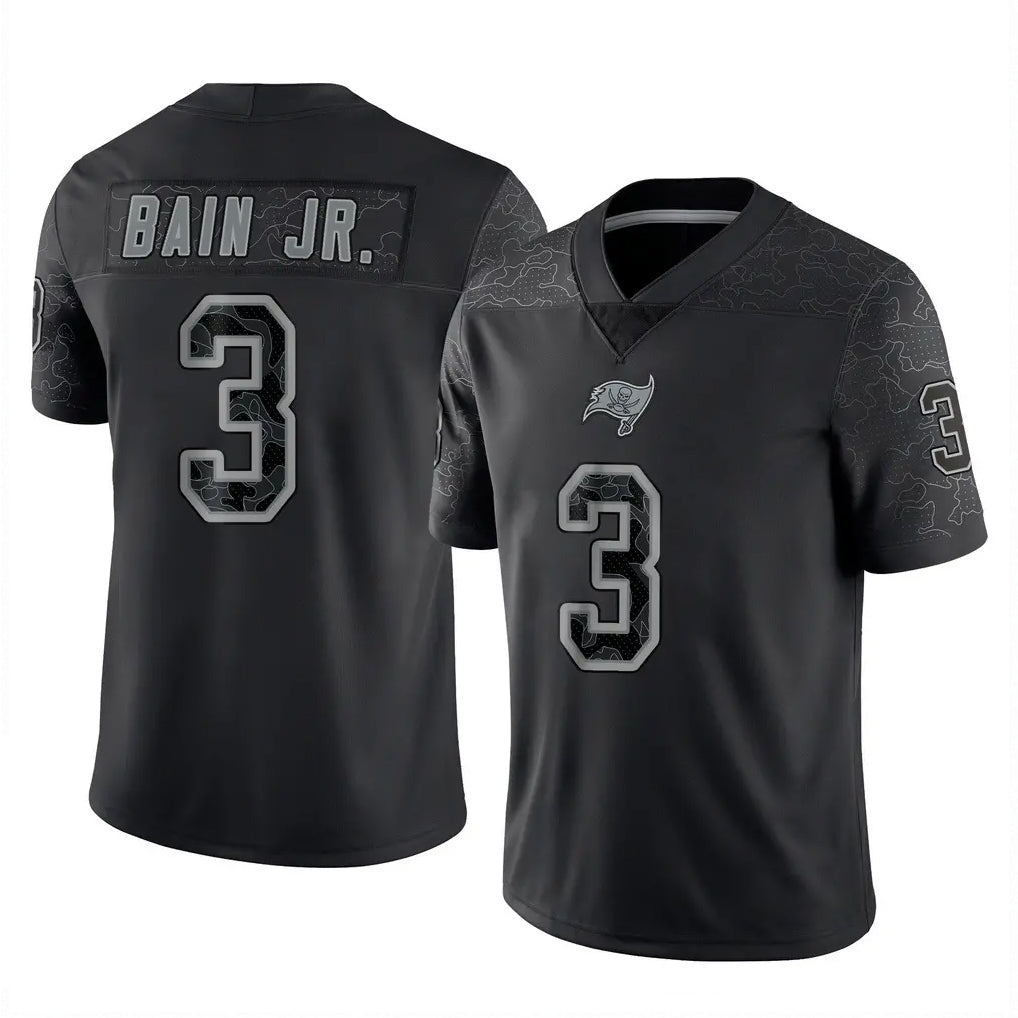 TB.Buccaneers #3 Rueben Bain Jr. Player Black Reflective Limited Home Game Ldoa Stitched Jerseys
