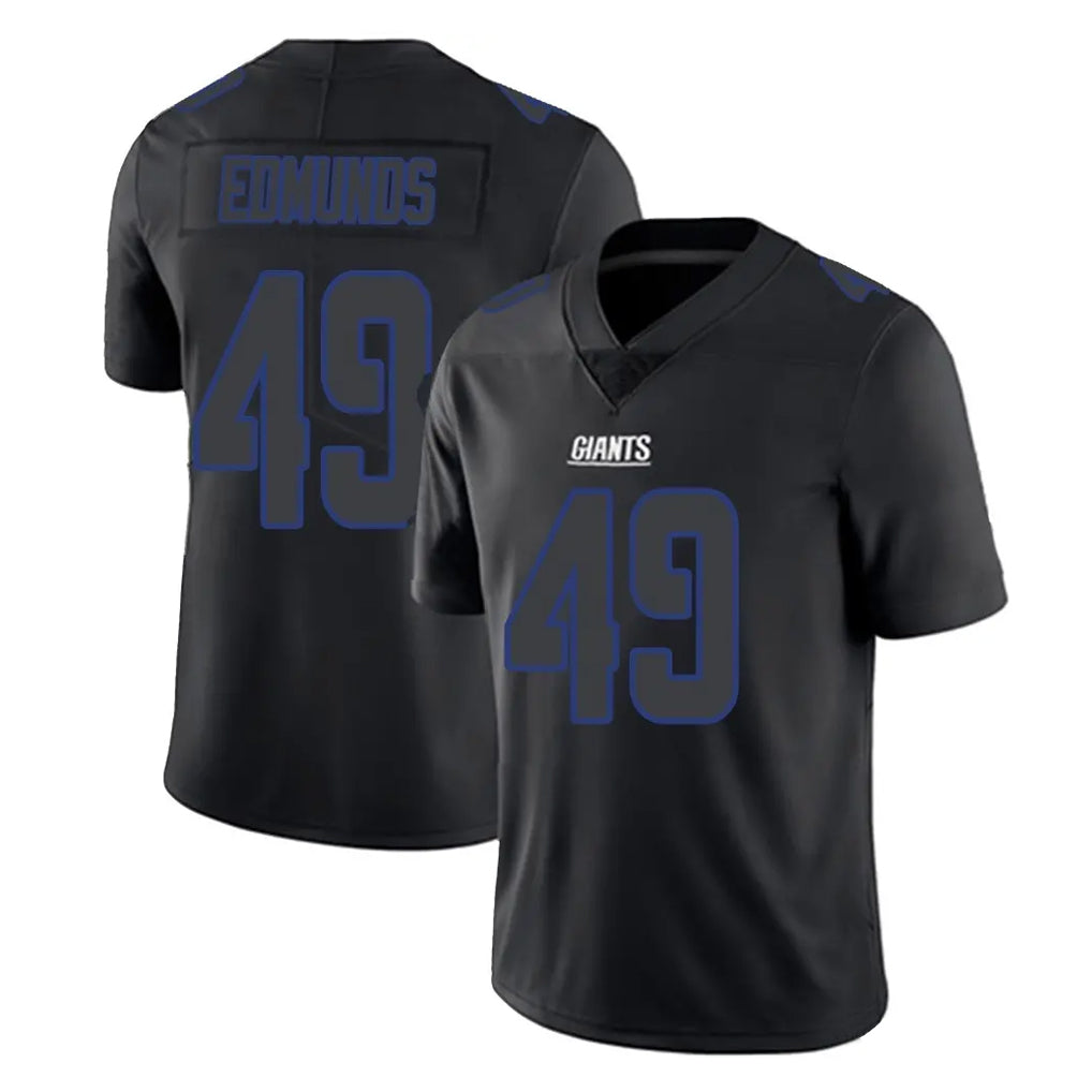 NY.Giants #49 Tremaine Edmunds Player Black Impact Limited Home Game Ldoa Stitched Jerseys