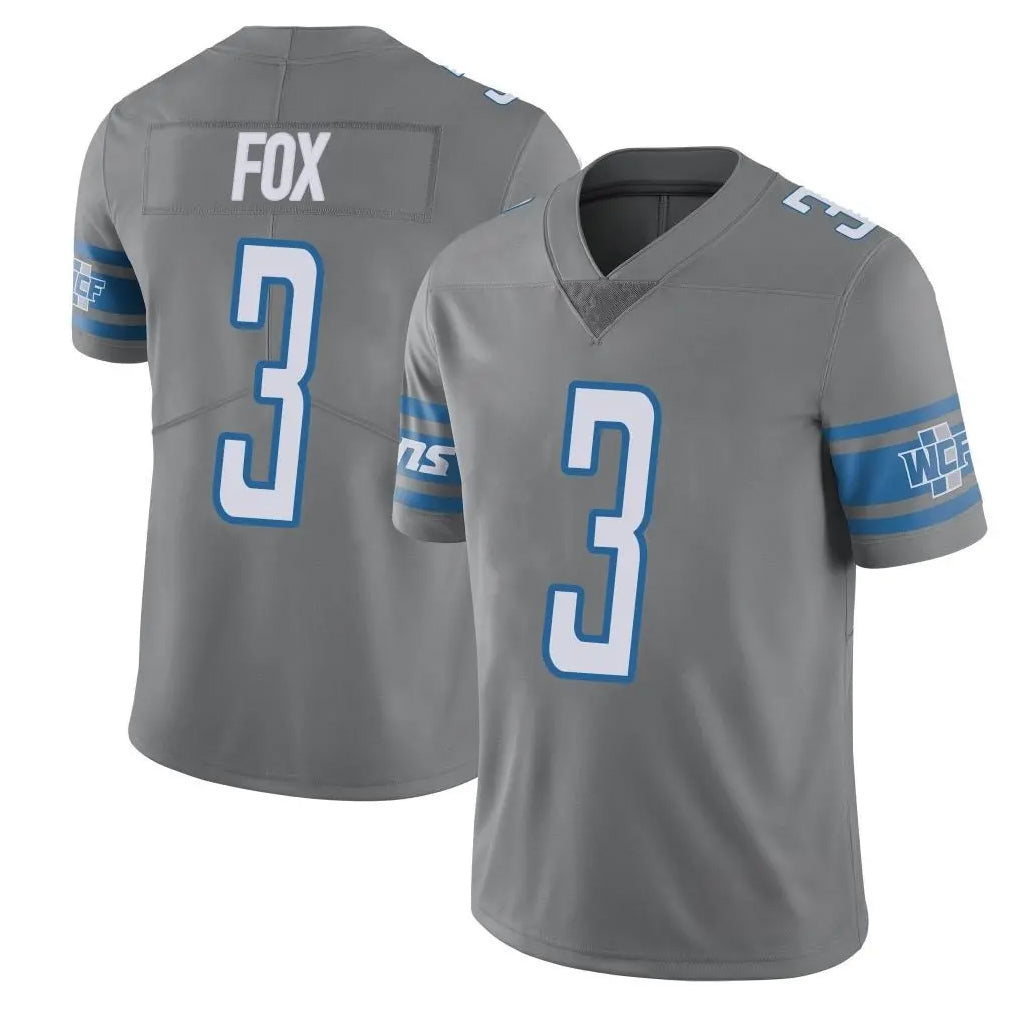 D.Lions #3 Jack Fox Player Gray Vapor Untouchable Limited Home Game Ldoa Stitched Jerseys