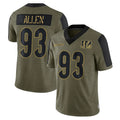 C.Bengals #93 Jonathan Allen Player Olive Salute to Service Game Ldoa Stitched Jerseys