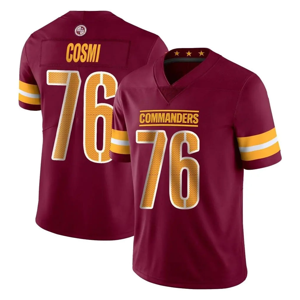 W.Commanders #76 Sam Cosmi Player Burgundy Limited Vapor Home Game Ldoa Stitched Jerseys