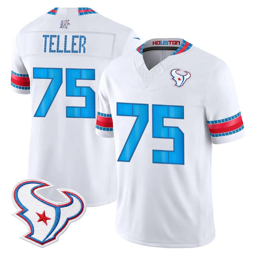H.Texans #75 Wyatt Teller Player Whtie 2026 Rivalries Vapor Limited Home Game Ldoa Stitched jerseys