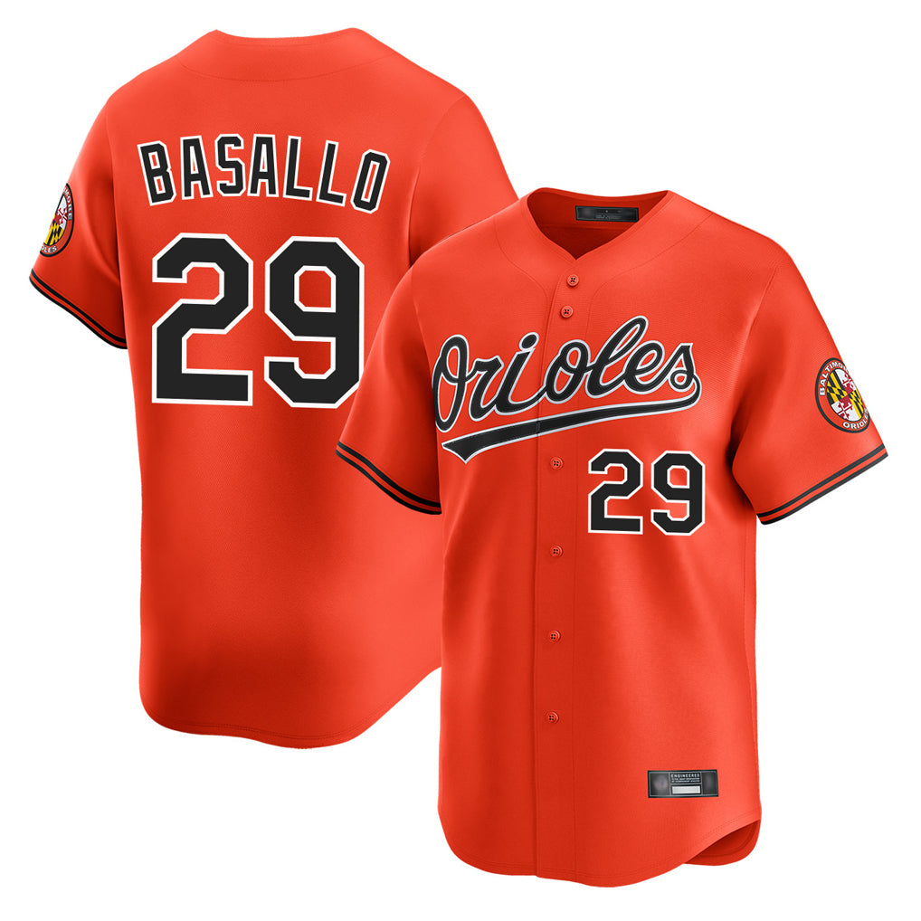 B.Orioles #29 Samuel Basallo Player Orange Limited Home Game Ldoa Stitched Jerseys