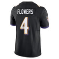 B.Ravens #4 Zay Flowers Player Black Vapor F.U.S.E. Limited Home Game Ldoa Stitched Jerseys