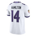 B.Ravens #14 Kyle Hamilton Player White Limited Elite Home Game Ldoa Stitched Jerseys