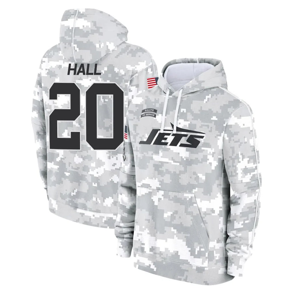 NY.Jets #20 Breece Hall Player Arctic Camo Salute to Service Pullover Hoodies Limited Game Ldoa Stitched Jerseys