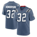 NE.Patriots #32 TreVeyon Henderson Player Blue Rivalries Collection Home Game Ldoa Stitched Jerseys