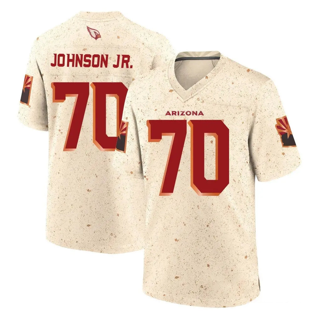A.Cardinals #70 Paris Johnson Jr. Player Cream Rivalries Collection Game Ldoa Stitched Jerseys