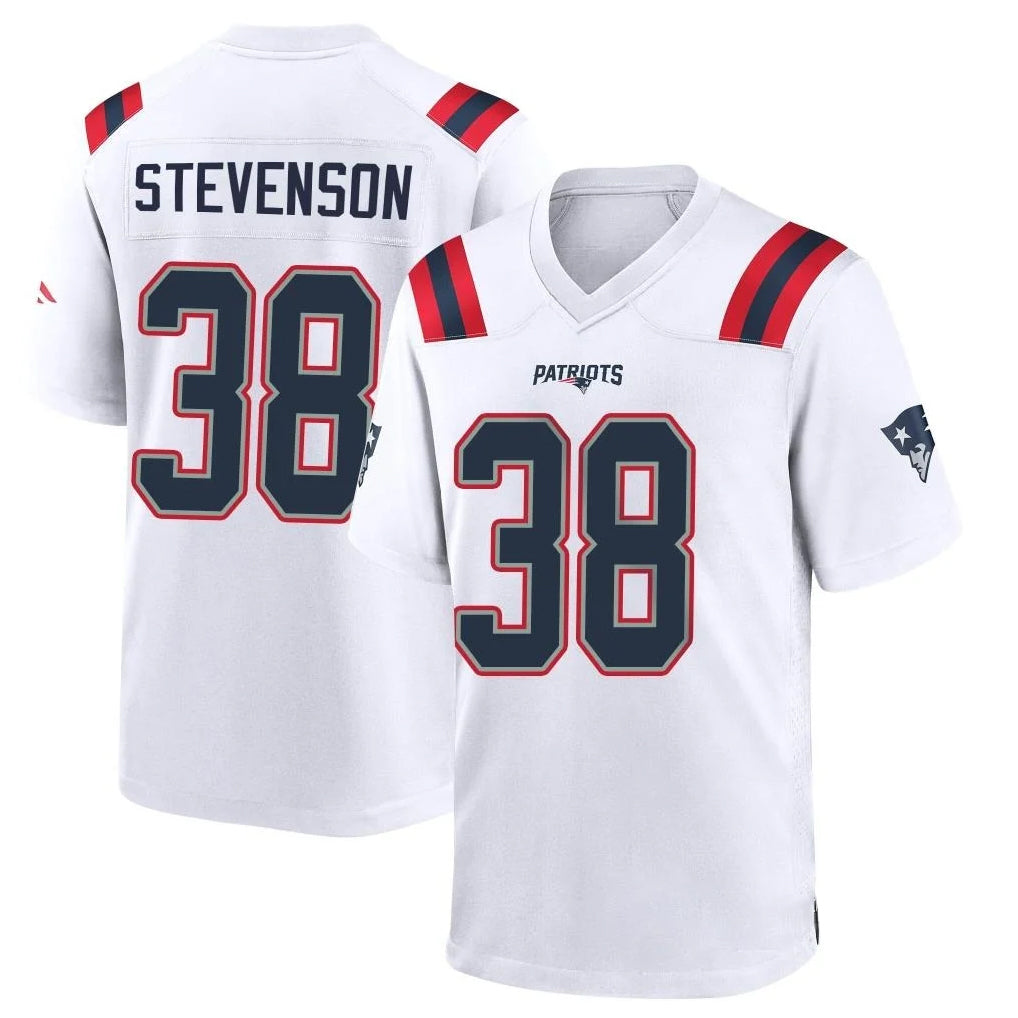 NE.Patriots #38 Rhamondre Stevenson Player White Home Game Ldoa Stitched Jerseys