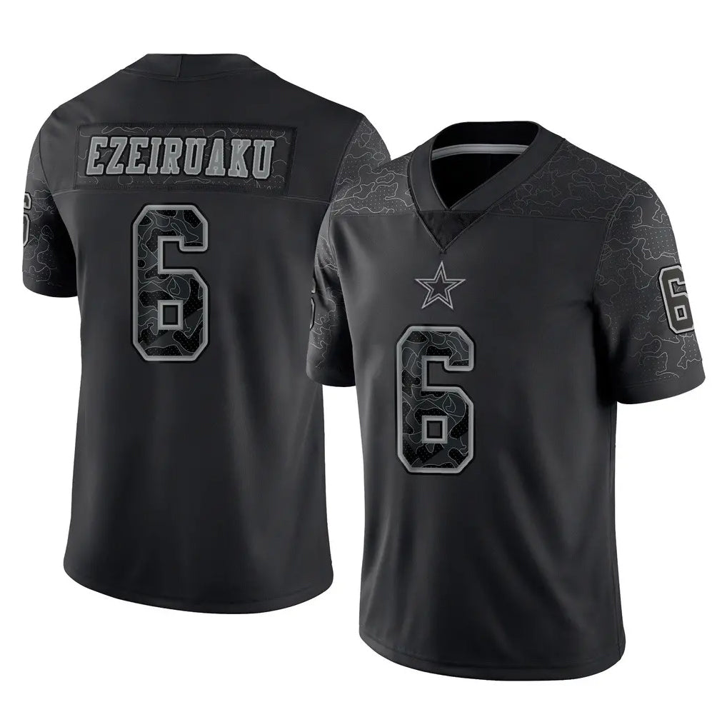 D.Cowboys #6 Donovan Ezeiruaku Player Black Limited Reflective Home Game Kdoa Stitched Jerseys