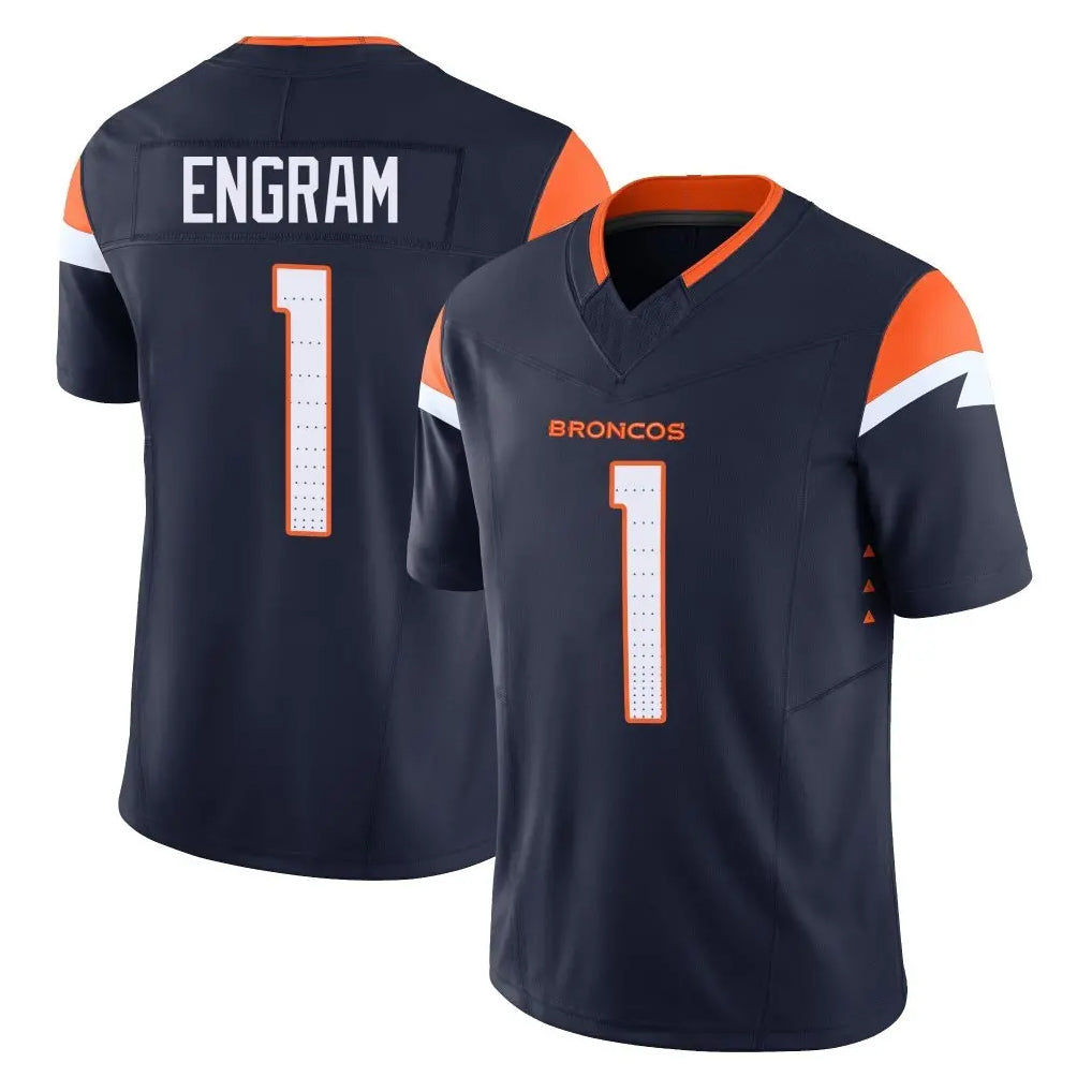 D.Broncos #1 Evan Engram Player Navy Limited Vapor F.U.S.E. Home Game Ldoa Stitched Jerseys