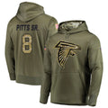 A.Falcons #8 Kyle Pitts Sr. Player Olive Salute to Service Club Fleece Hoodie Ldoa Stitched Jerseys