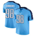 T.Titans #98 Jeffery Simmons Player Light Blue Limited Color Rush Home Game Ldoa Stitched Jerseys