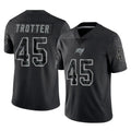 TB.Buccaneers #45 Josiah Trotte Player Black Reflective Limited Home Game Ldoa Stitched Jerseys
