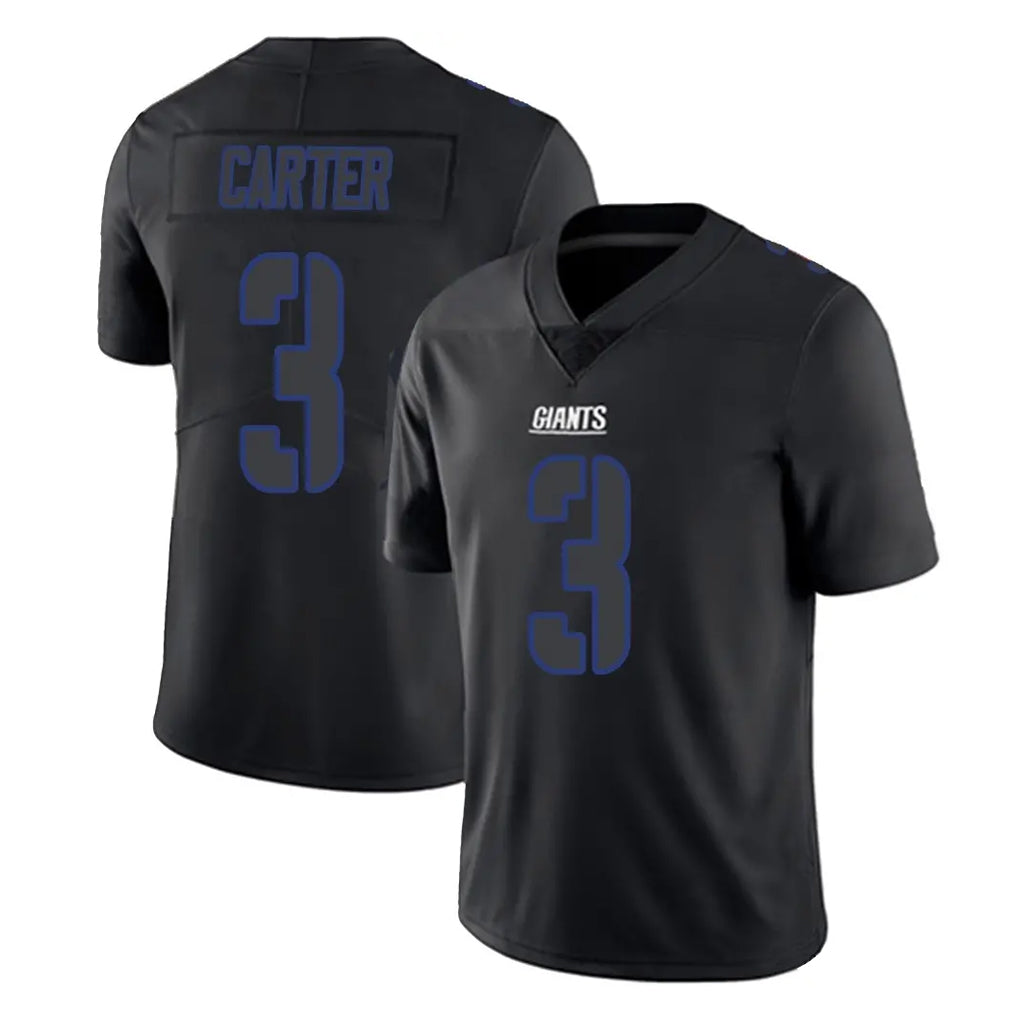 NY.Giants #3 Abdul Carter Player Black Impact Limited Home Game Ldoa Stitched Jerseys