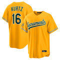 Athletics #16 Nick Kurtz Player Gold Home Game Ldoa Stitched Jerseys