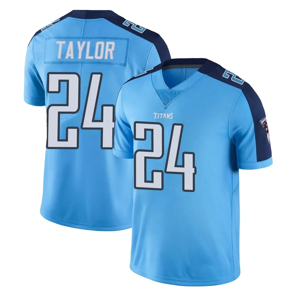 T.Titans #24 Alontae Taylor Player Light Blue Limited Color Rush Home Game Ldoa Stitched Jerseys