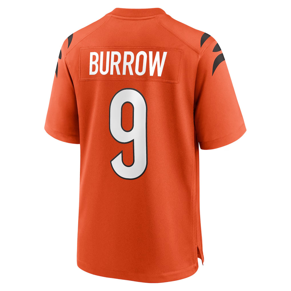 C.Bengals #9 Joe Burrow Player Orange Home Game Ldoa Stitched Jerseys