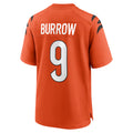 C.Bengals #9 Joe Burrow Player Orange Home Game Ldoa Stitched Jerseys