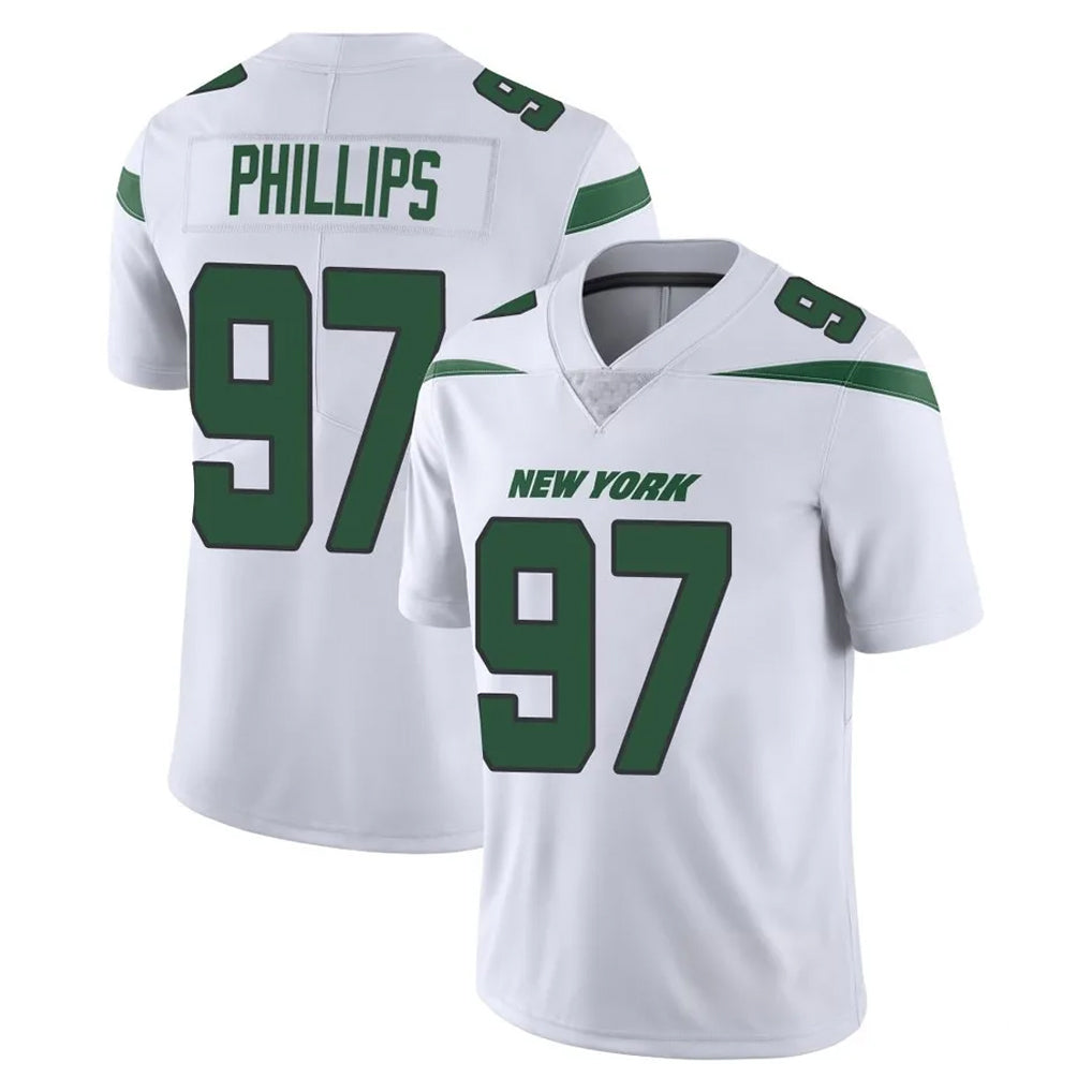 NY.Jets #97 Harrison Phillips Player White Spotlight Limited Vapor Home Game Ldoa Stitched Jerseys