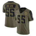 M.Vikings #55 Eric Wilson Player Olive Salute To Service Limited Game Ldoa Stitched Jerseys