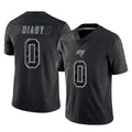 TB.Buccaneers #0 Yaya Diaby Player Black Reflective Limited Home Game Ldoa Stitched Jerseys