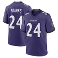 B.Ravens #24 Malaki Starks Player Purple Limited Home Game Ldoa Stitched Jerseys