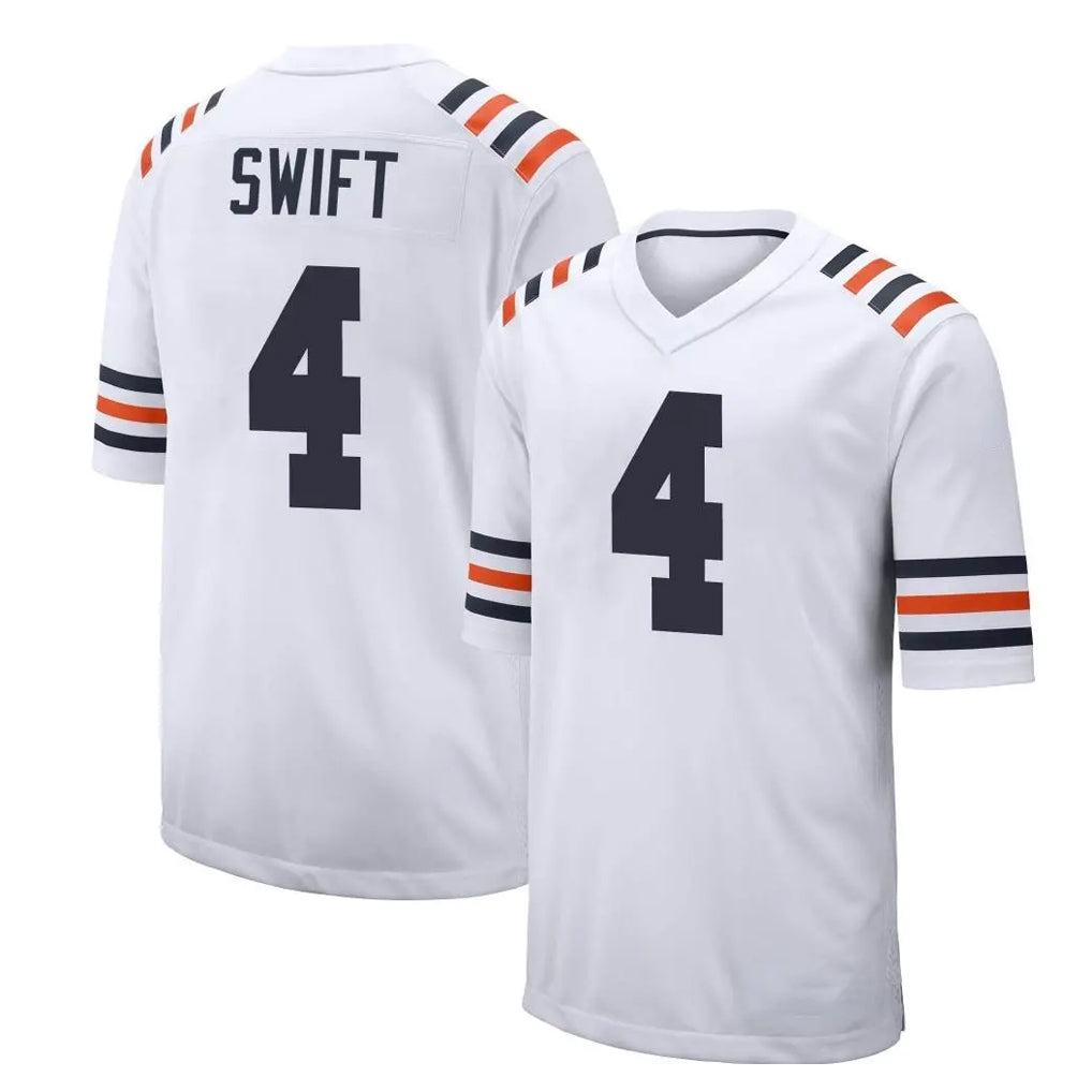 C.Bears #4 D'Andre Swift Player White Classic Home Game Ldoa Stitched Jerseys