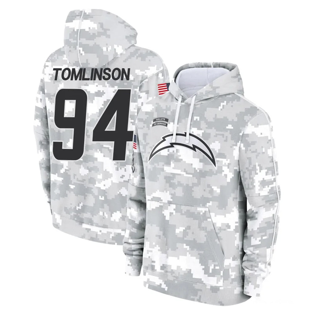 LA.Chargers #94 Dalvin Tomlinson Player Arctic Camo Salute to Service Hoodies Limited Game Ldoa Stitched Jerseys