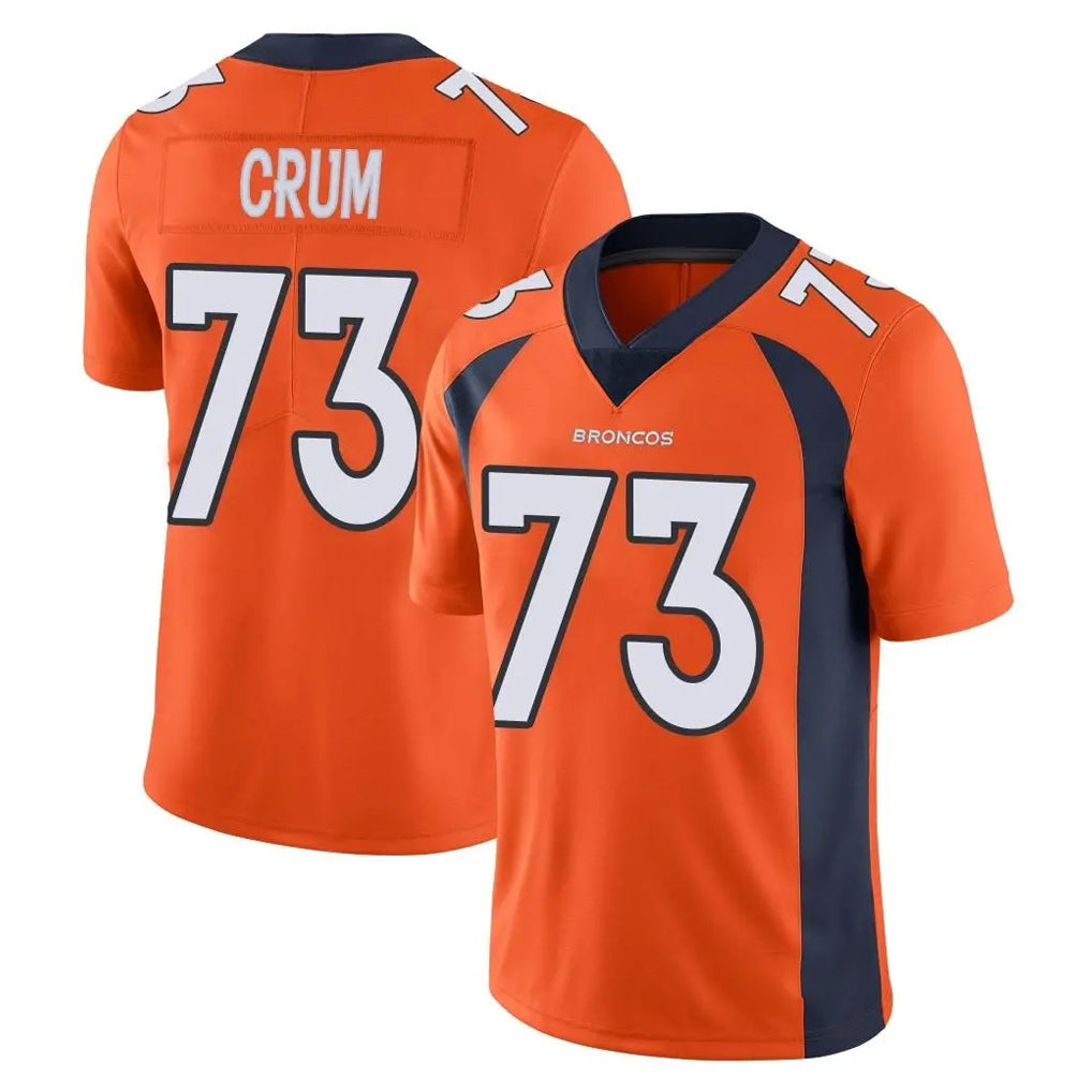 D.Broncos #73 Frank Crum Player Orange Color Vapor Untouchable Limited Game Ldoa Stitched Jerseys