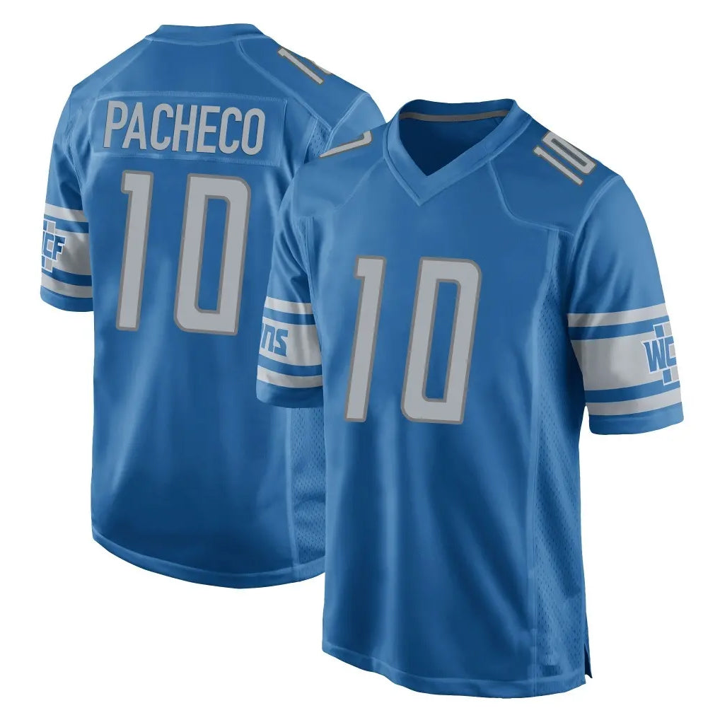 D.Lions #10 Isiah Pacheco Player Blue Home Game Ldoa Stitched Jerseys