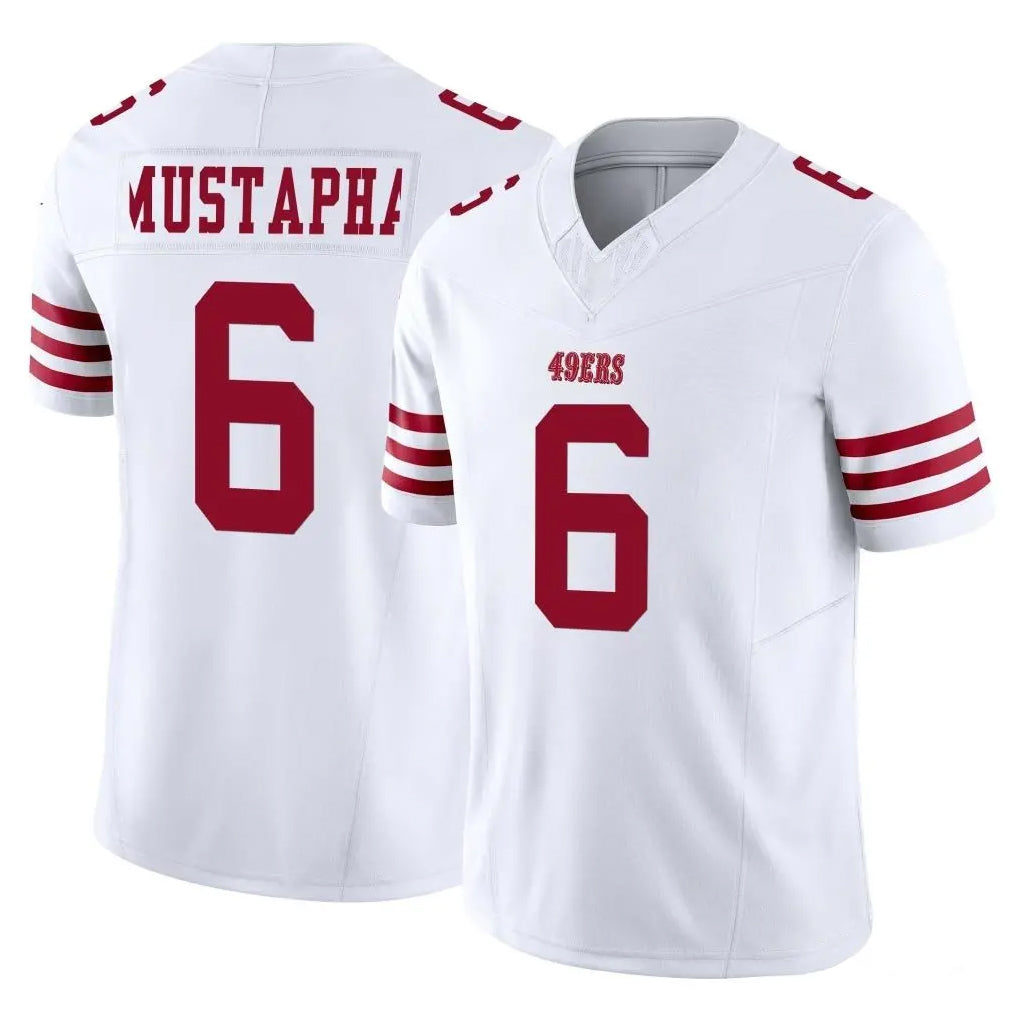 SF.49ers #6 Malik Mustapha Player White Limited Vapor F.U.S.E. Home Game Ldoa Stitched Jerseys