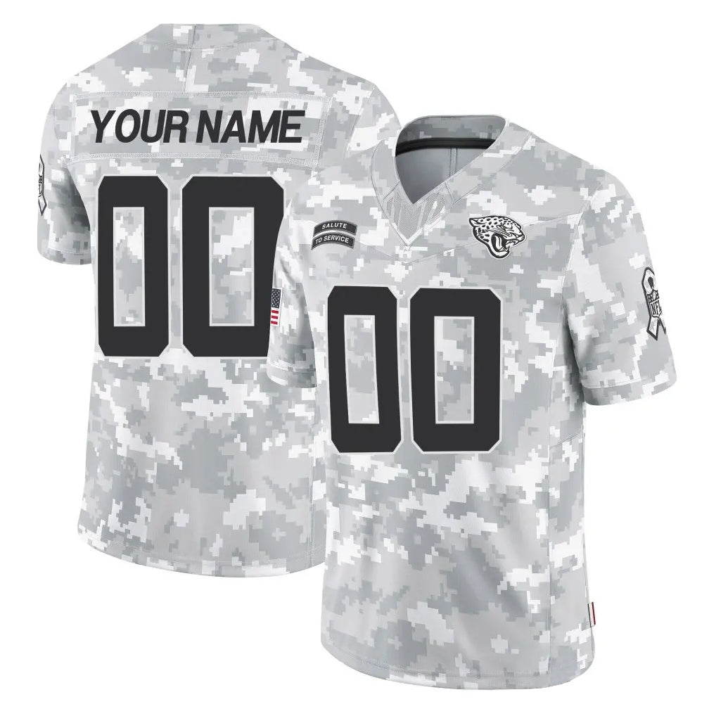 Custom J.Jaguars Arctic Camo Salute To Service Limited Game Any Name & Numbers Ldoa Stitched Jerseys
